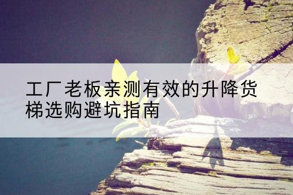 柴桑升降货梯怎么选-工厂老板亲测有效的升降货梯选购避坑指南